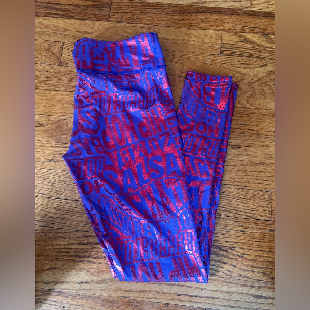 Zumba Fitness Bold Blue and Red Leggings